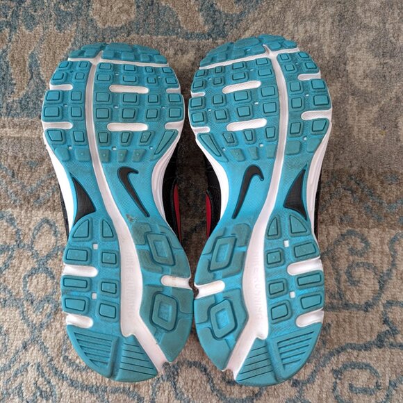 NIKE Sneakers Women's‎ 8.5 Downshifter 5 Black Turquoise Lace Up Slip On Running - Picture 12 of 13